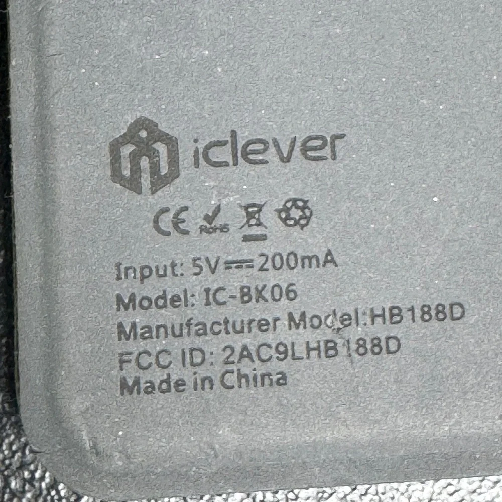 iClever IC-BK06 Foldable Bluetooth Keyboard Ergonomic Wireless Gray HB188D